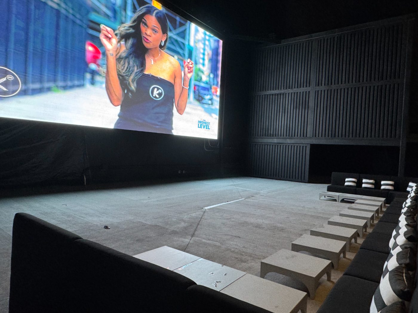A photo displayed on the Arena's LED screen